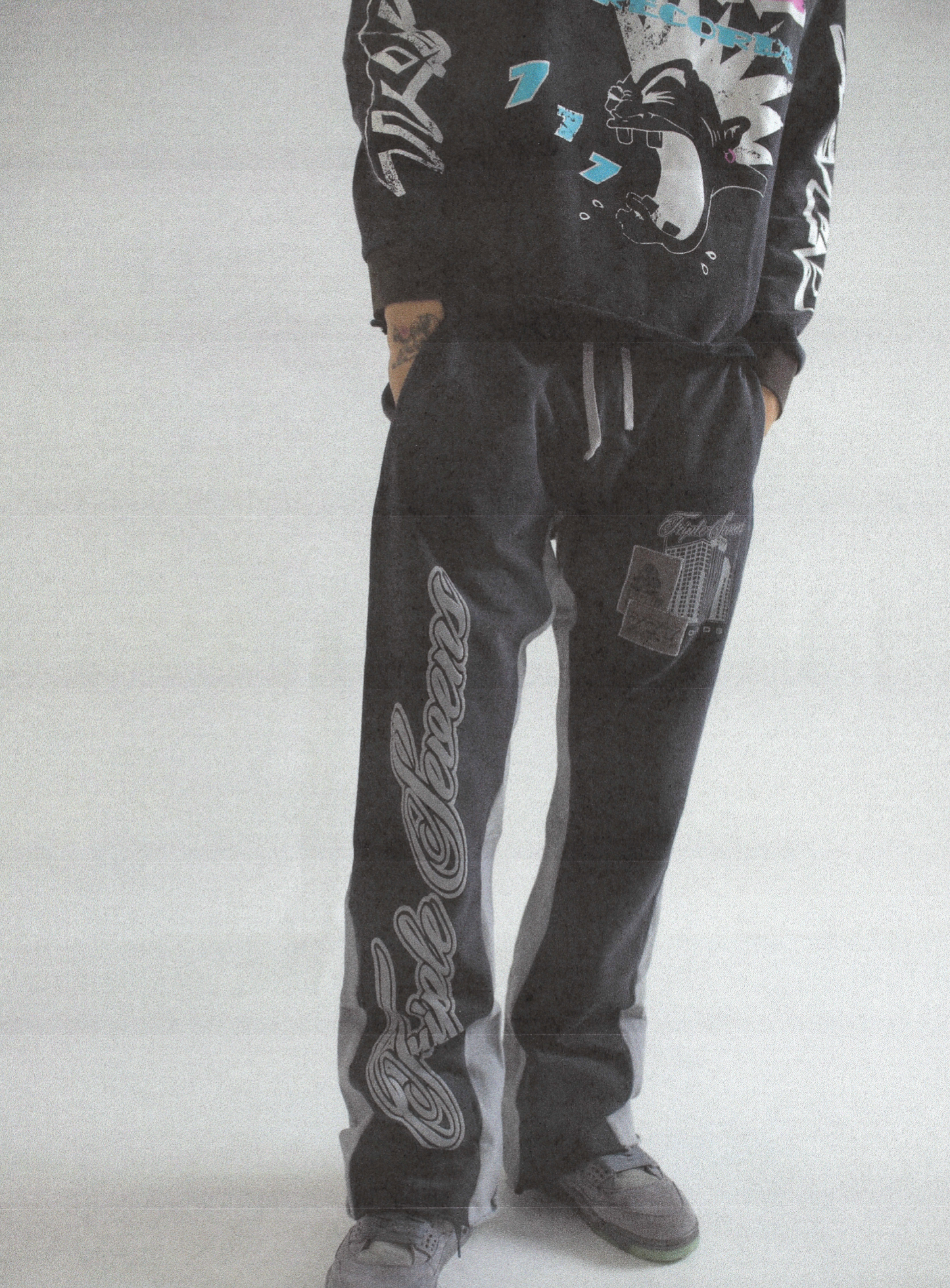 PATCHWORK SWEATPANTS (COAL)